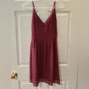 Abercrombie & Fitch Magenta Lace Dress (S)